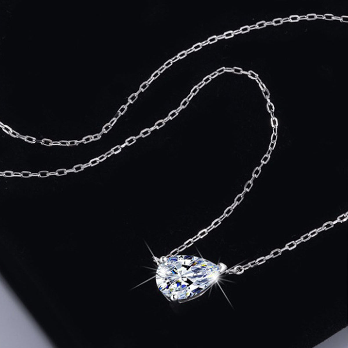 Raindrops in the Wind Pear Cut Lab Grown Diamond Necklace