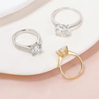 Gold Round Solitaire Lab Grown Diamond Engagement Ring