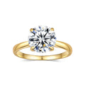 Gold Round Solitaire Lab Grown Diamond Engagement Ring