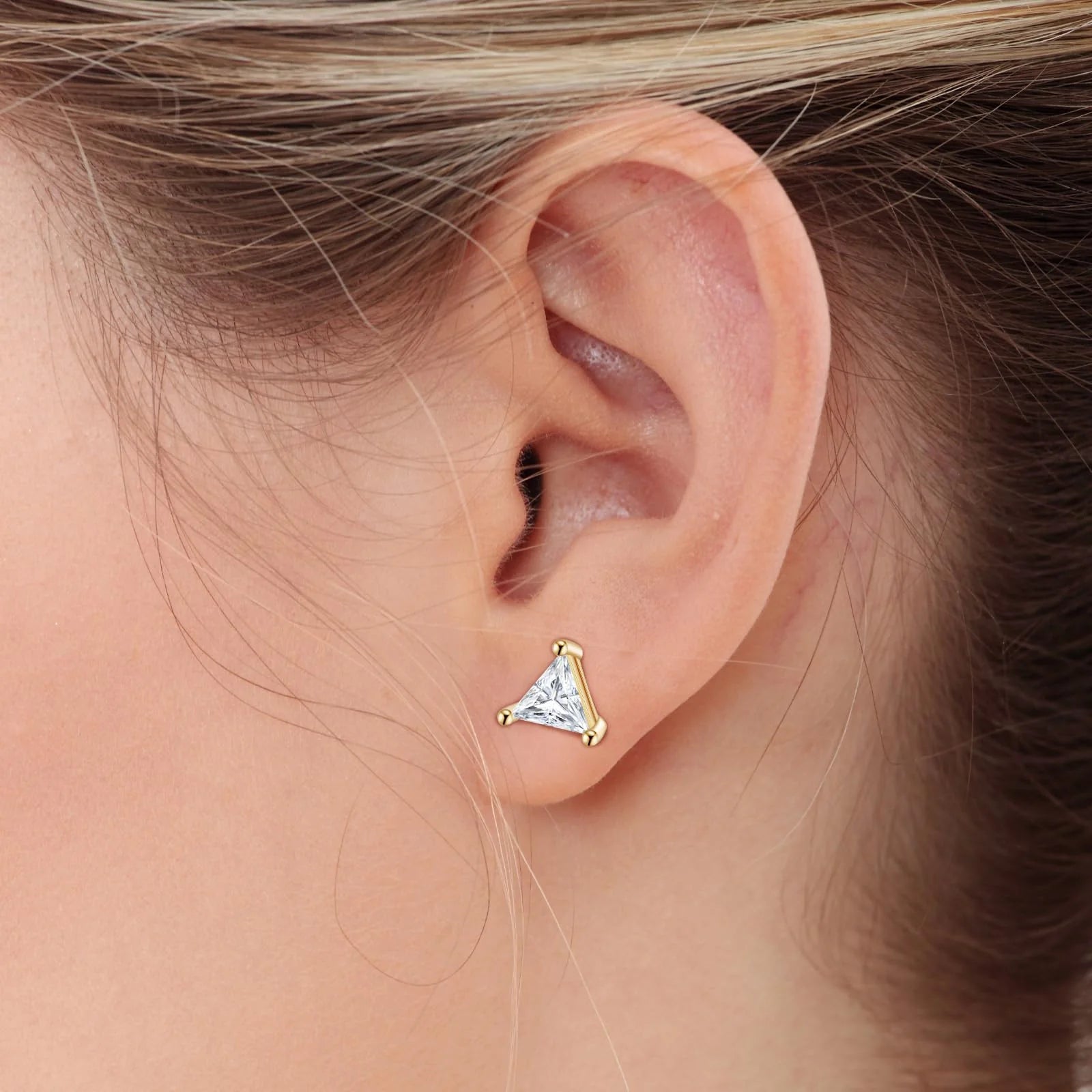 Triangular Prism Lab Grown Diamond Stud Earrings