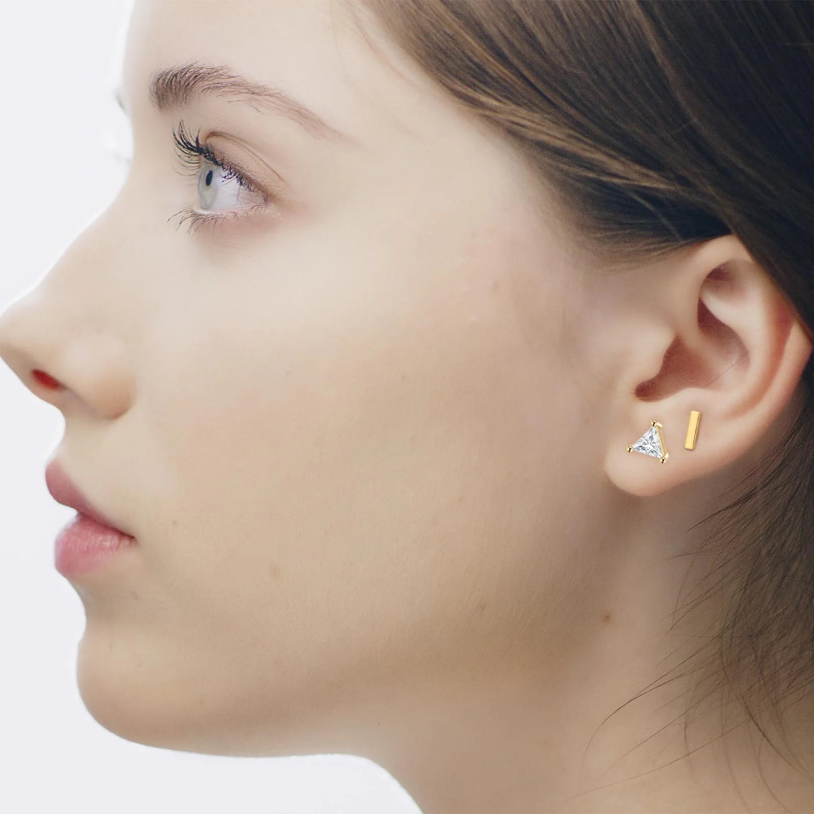 Triangular Prism Lab Grown Diamond Stud Earrings