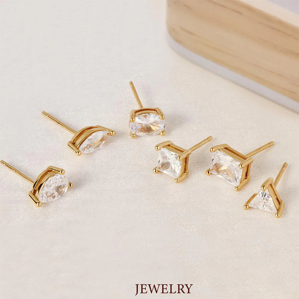 Triangular Prism Lab Grown Diamond Stud Earrings