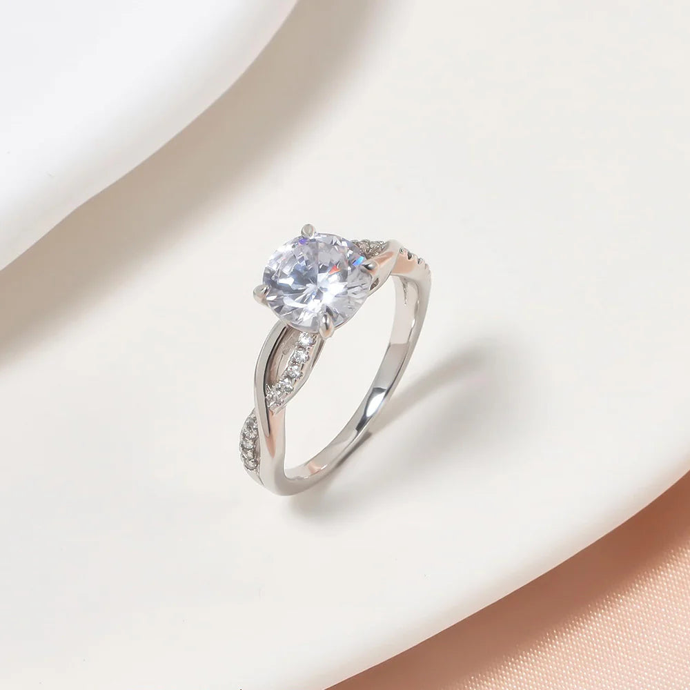 Twisted Vine Round Solitaire Promise Engagement Ring