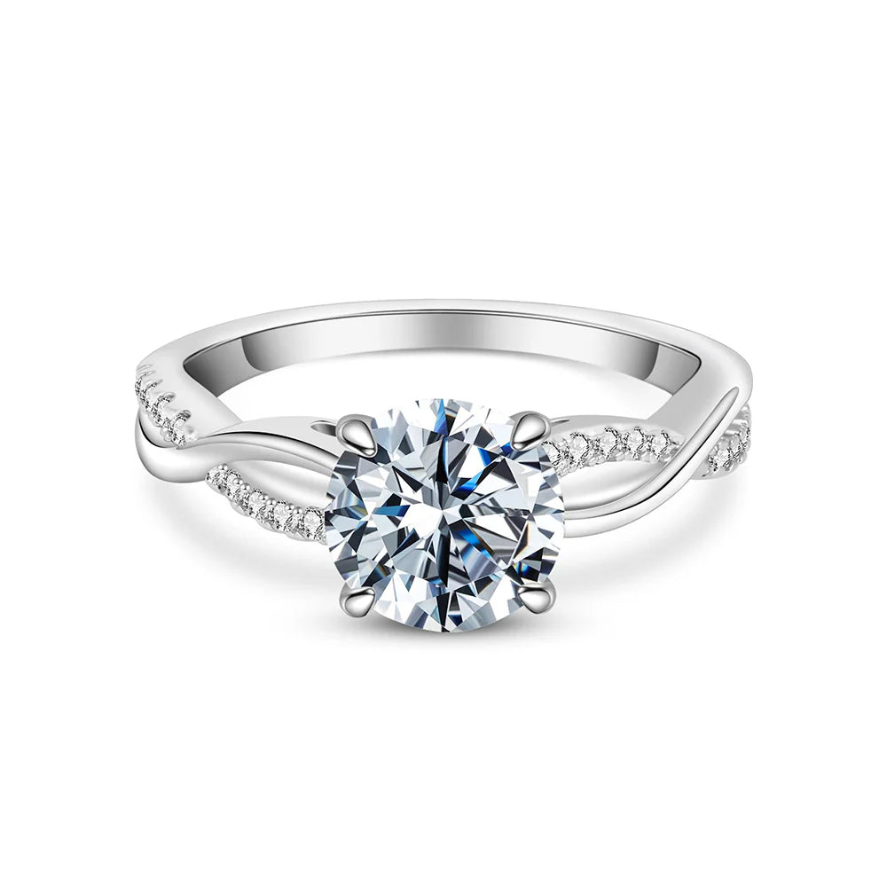 Twisted Vine Round Solitaire Promise Engagement Ring