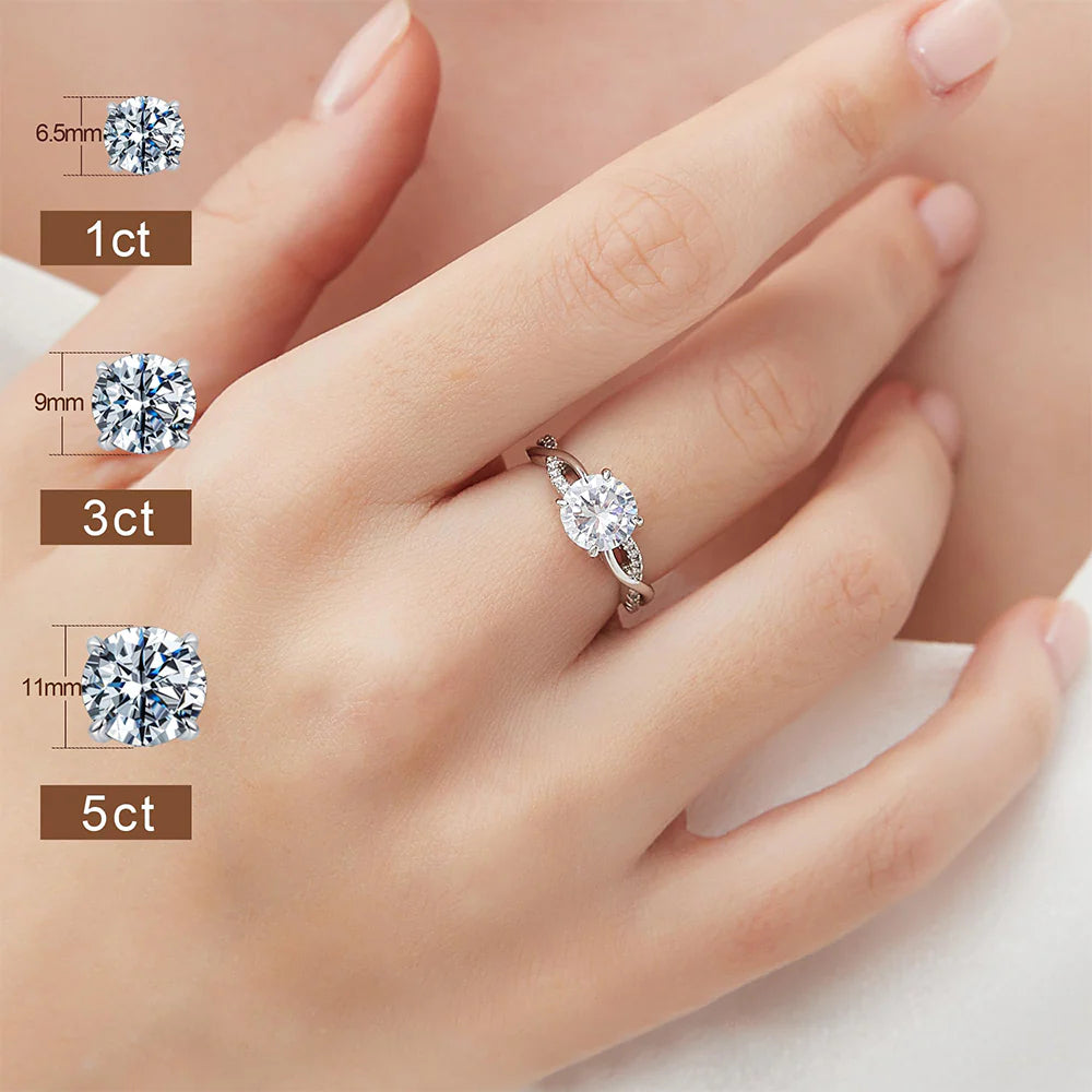 Twisted Vine Round Solitaire Promise Engagement Ring